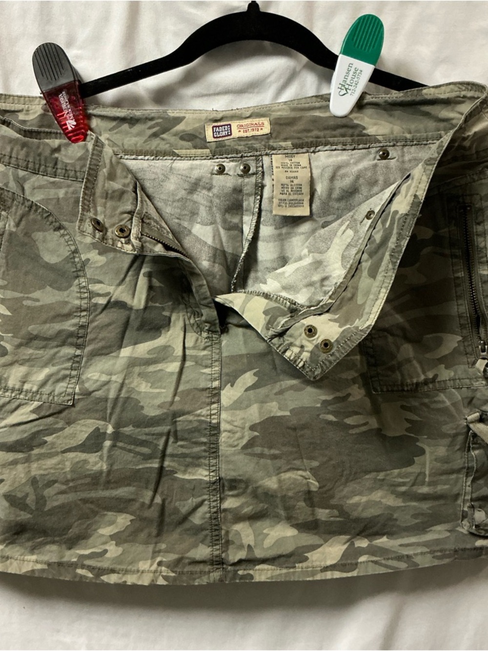 Faded Glory Women's Camo Cargo Shorts in Olive & Khaki